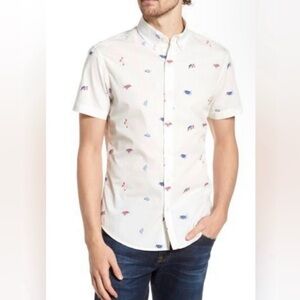 Bonobos Sea Turtle Print Riviera Button Up Shirt Medium
Standard Fit White